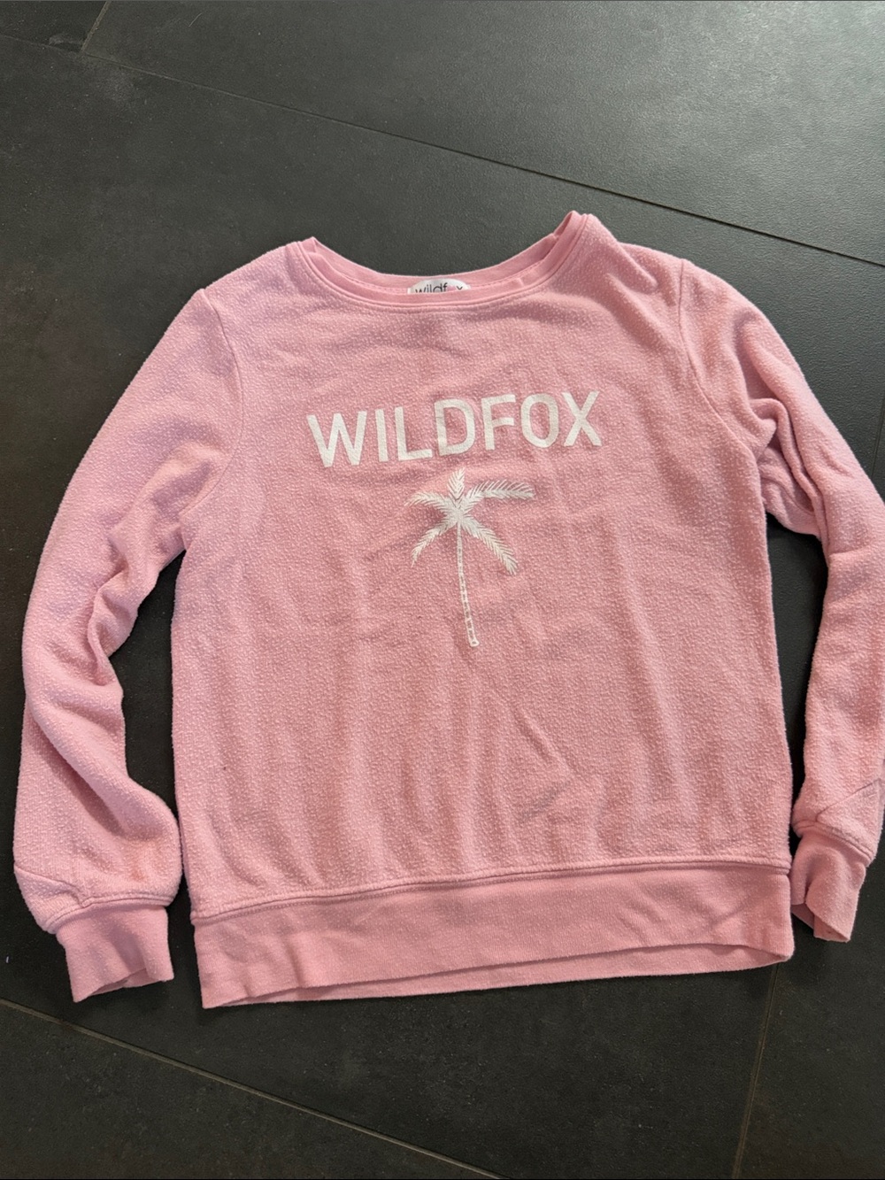 Wildfox Light Pink Logo Palm Crewneck Sweatshirt
